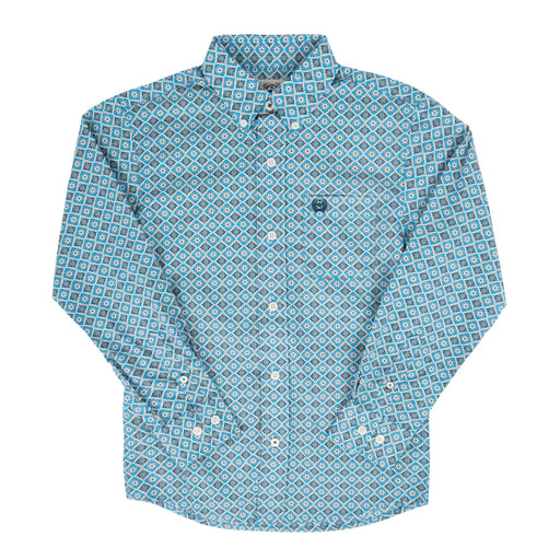 Cinch Boy's Diamond Geo Print Button Down Shirt KIDS - Boys - Clothing - Shirts - Long Sleeve Shirts Cinch