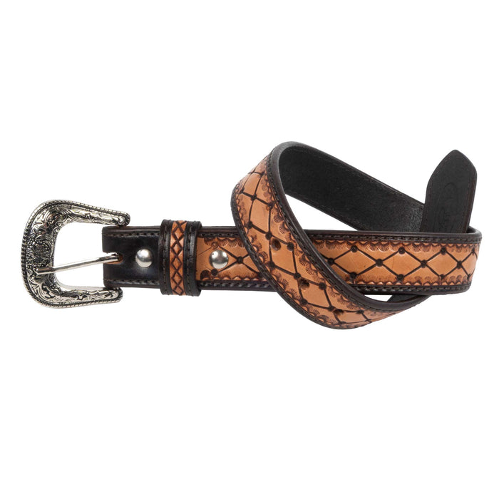 Beddo Mountain Kid's Natural Diamond Print Dyed Edge Belt