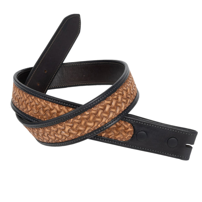 Randall Top Shelf Tooled Dog Bone Belt - Black/Natural MEN - Accessories - Belts & Suspenders Randall Top Shelf
