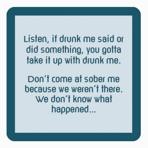 "Drunk Me" Coaster HOME & GIFTS - Gifts Drinks On Me
