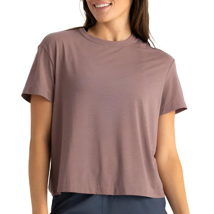 Free Fly Women's Elevate Lightweight Tee - Fig WOMEN - Clothing - Tops - Short Sleeved Free Fly Apparel