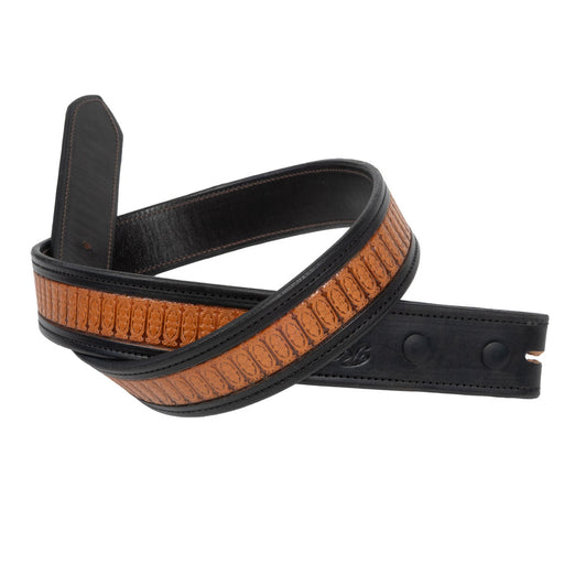 Randall Top Shelf Tooled Floral Pillar Belt - Black/Antique MEN - Accessories - Belts & Suspenders Randall Top Shelf