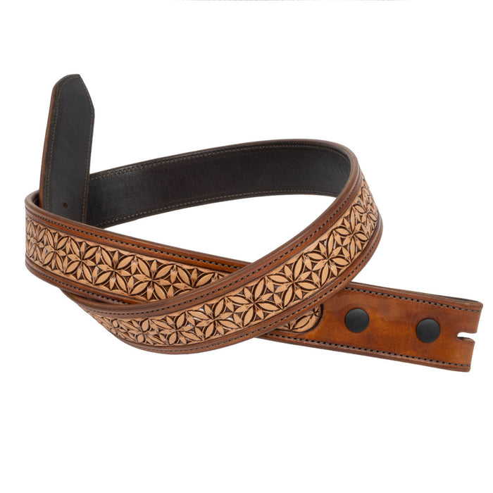 Randall Top Shelf Tooled Flower Cross Belt - Tan/Natural MEN - Accessories - Belts & Suspenders Randall Top Shelf