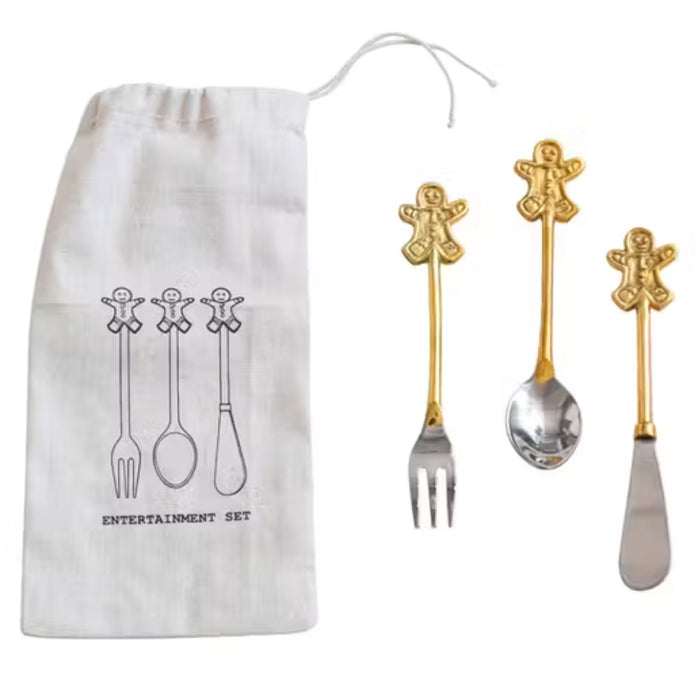 Gingerbread Man 3 Piece Cutlery HOME & GIFTS - Home Decor - Seasonal Decor Creative Co-Op