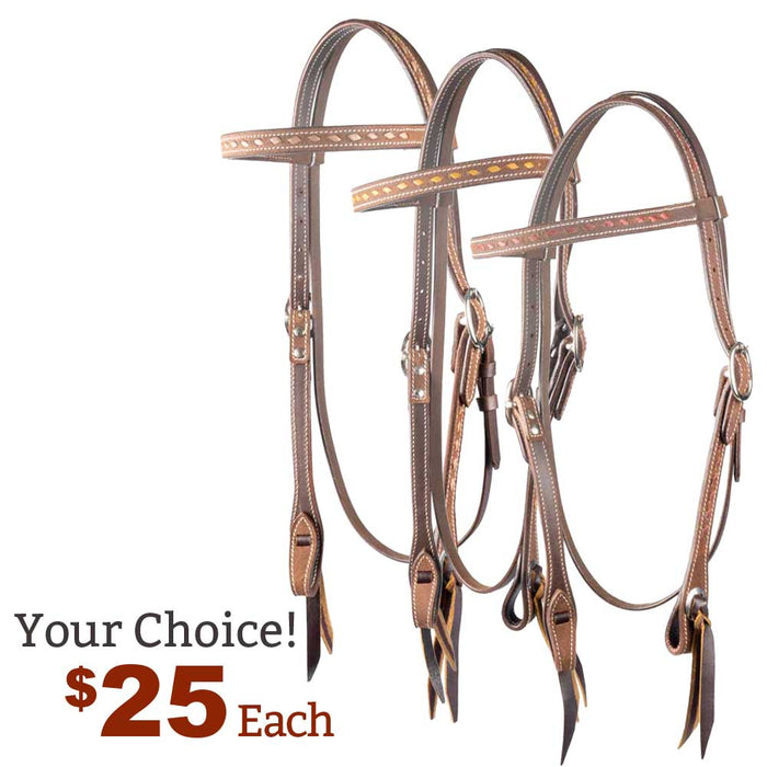 NEW Teskey's 3/4" Buckstitched Browband Headstall - Your Choice