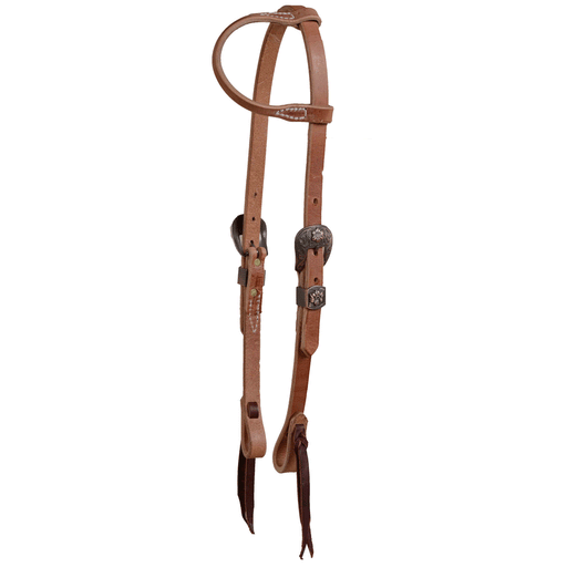 Teskey's One Ear Headstall w/Copper Floral Hardware Tack - Headstalls Teskey's