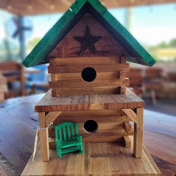 Handmade Wooden Two-Story Birdhouse Garden Supplies - Decorations MISC