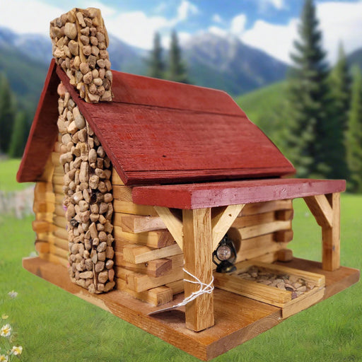 Handmade Wooden Red Roof Birdhouse Garden Supplies - Decorations MISC