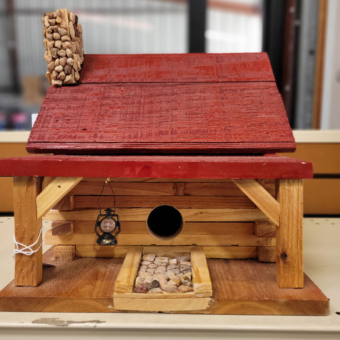 Handmade Wooden Red Roof Birdhouse Garden Supplies - Decorations MISC
