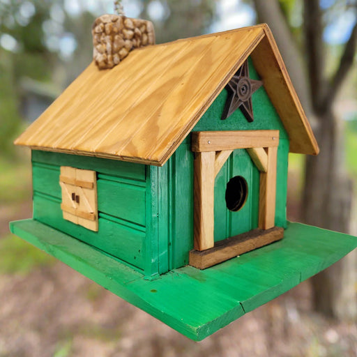 Handmade Green Wooden Birdhouse Garden Supplies - Decorations MISC