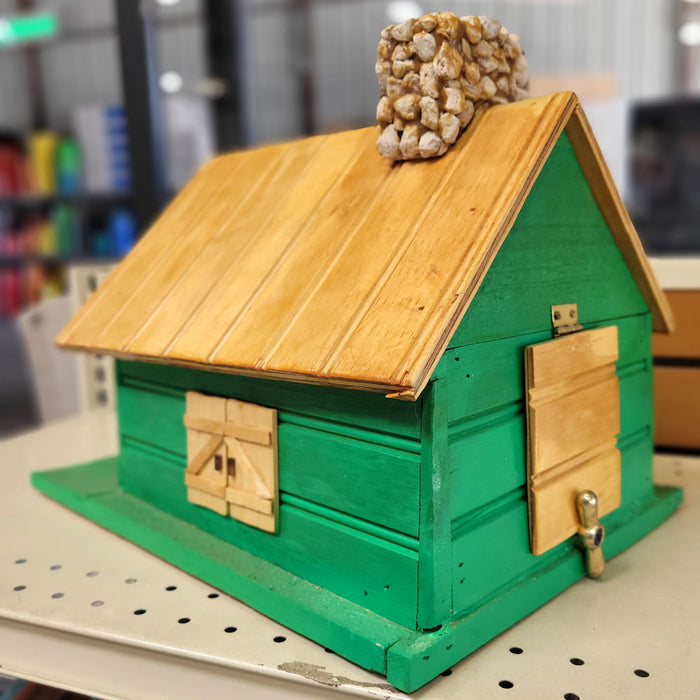 Handmade Green Wooden Birdhouse Garden Supplies - Decorations MISC