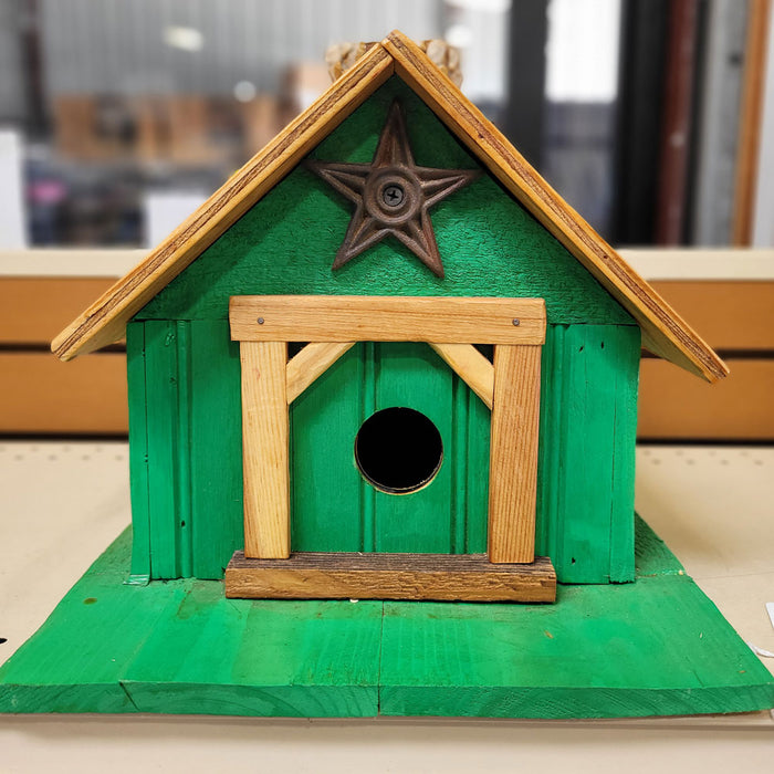 Handmade Green Wooden Birdhouse Garden Supplies - Decorations MISC