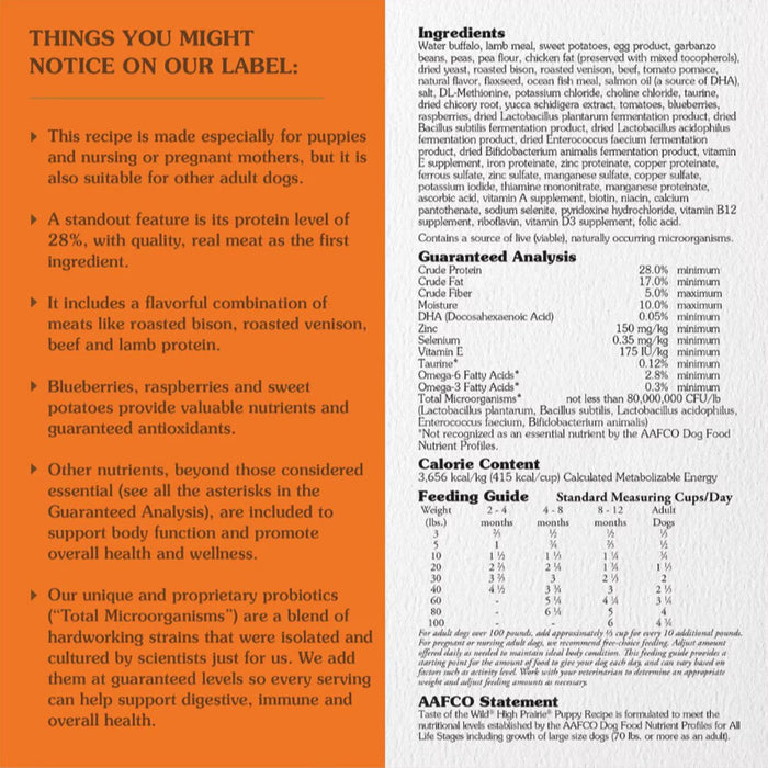 Taste of the Wild High Prairie Dry Puppy Food Feed & Hay - Feed Taste of the Wild