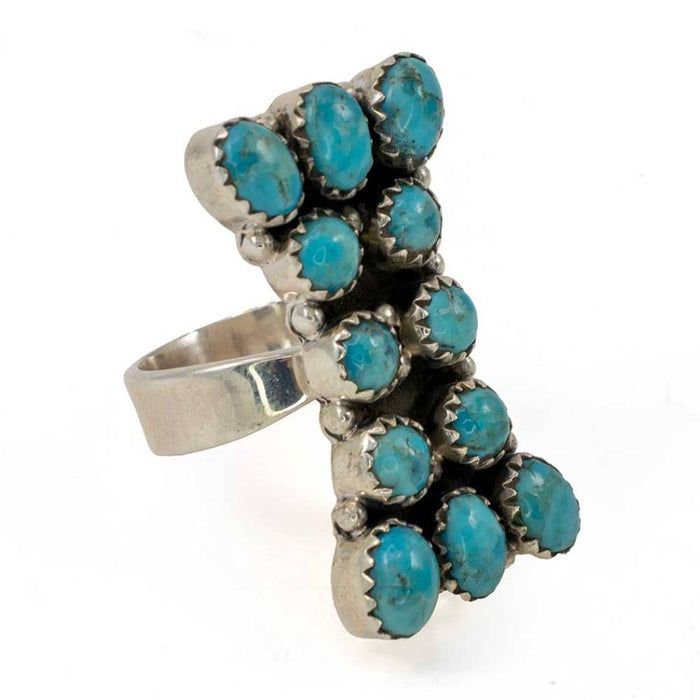 Hada Kingman Turquoise Adjustable Ring WOMEN - Accessories - Jewelry - Rings Indian Touch of Gallup