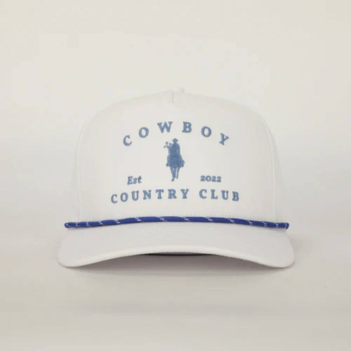 Cowboy Country Club Horse Roped Hat - White HATS - BASEBALL CAPS Cowboy Country Club