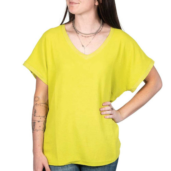 * Ivy Jane V-Neck Ribbed Trim Tee - FINAL SALE WOMEN - Clothing - Tops - Short Sleeved Ivy Jane