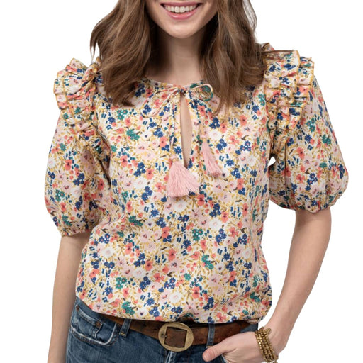 * Ivy Jane Floral Ruffled Blouse - FINAL SALE WOMEN - Clothing - Tops - Short Sleeved Ivy Jane