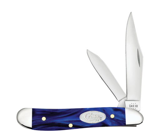 Smooth Blue Pearl Kirinite Peanut Knives W.R. Case