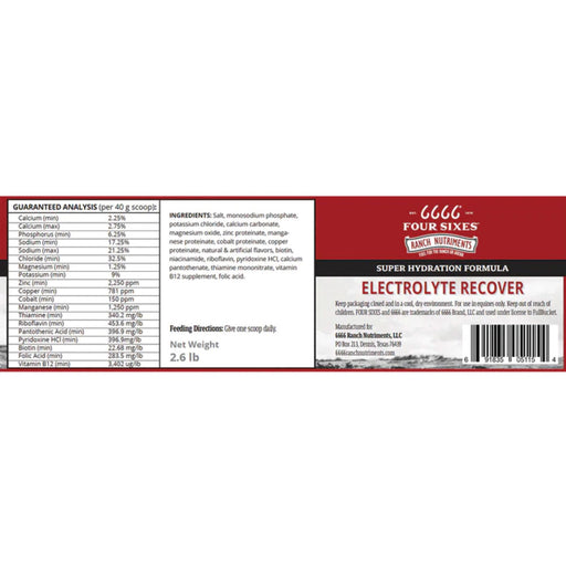 6666 Ranch Nutriments Electrolyte Recover Equine - Supplements 6666 Ranch Nutriments