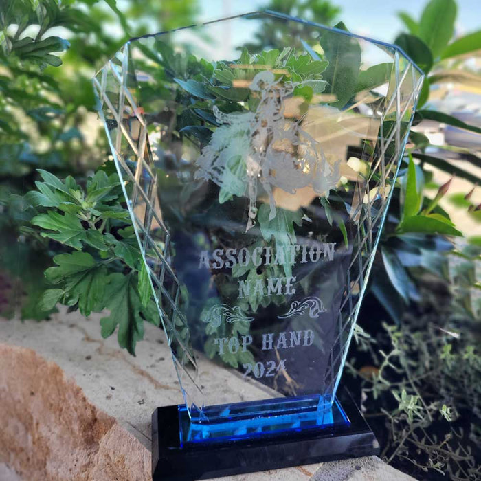 Engravable Glass Trophy Customs & Awards - MISC Trophy Large