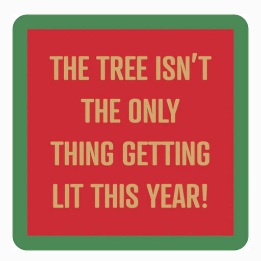 "Lit This Year" Coaster HOME & GIFTS - Gifts Drinks On Me