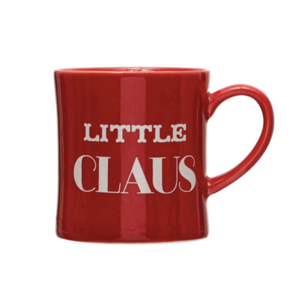 "Little Claus" Red Mug - 8oz HOME & GIFTS - Tabletop + Kitchen - Drinkware + Glassware Creative Co-Op   