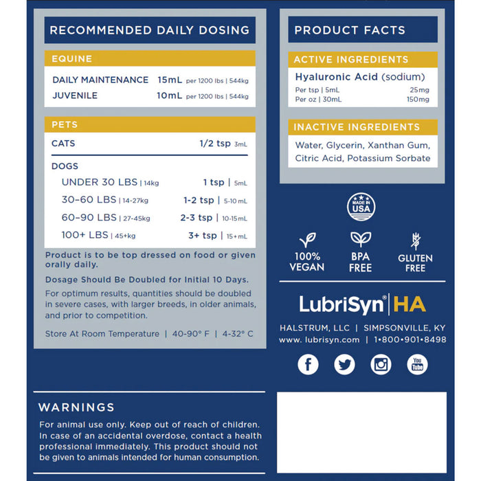 LubriSynHA Pet & Equine Equine - Supplements LubriSyn