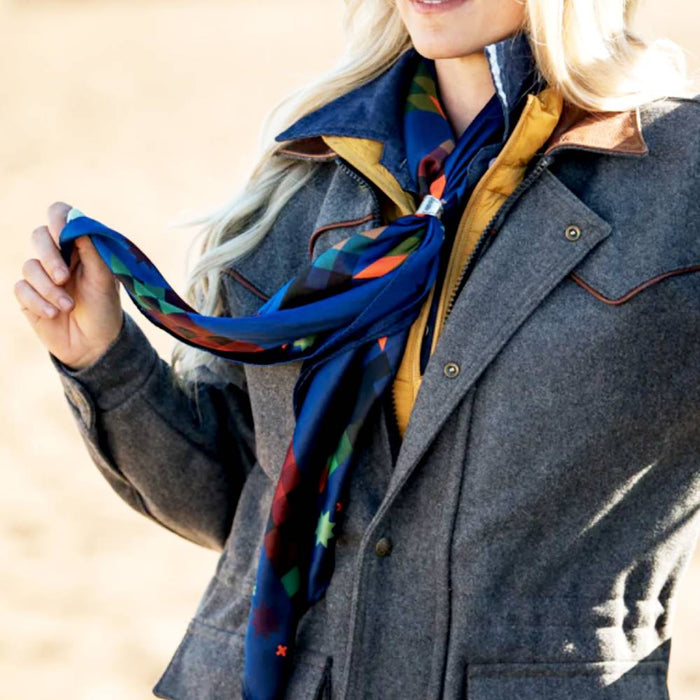 Fringe Scarves "Midnight Star Quilt" Long Wild Rag ACCESSORIES - Additional Accessories - Wild Rags & Scarves Fringe Scarves