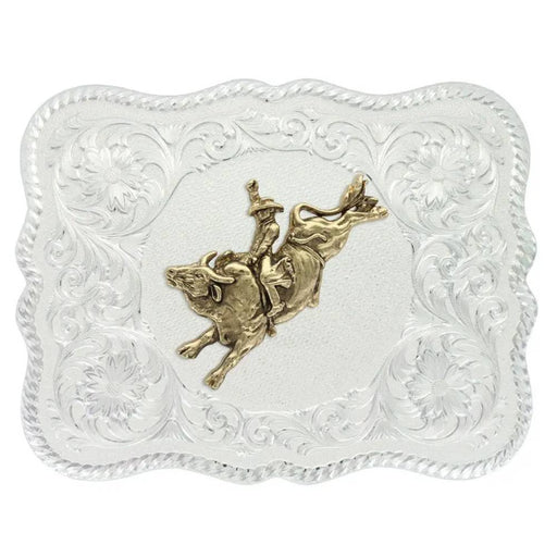 Montana Silversmiths Scalloped Bull Rider Belt Buckle ACCESSORIES - Additional Accessories - Buckles Montana Silversmiths