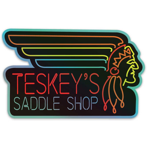 Teskey's Holographic Neon Sign Die-Cut Sticker TESKEY'S GEAR - Stickers Teskey's