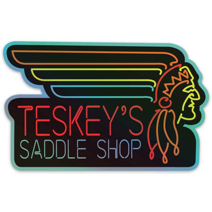 Teskey's Holographic Neon Sign Die-Cut Sticker TESKEY'S GEAR - Stickers Teskey's