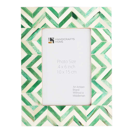 Zig Zag Herringbone Frame 4x6 - Green HOME & GIFTS - Home Decor - Decorative Accents Handicrafts Home