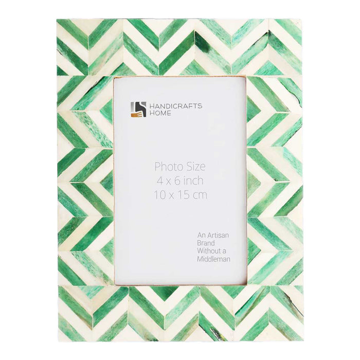 Zig Zag Herringbone Frame 4x6 - Green HOME & GIFTS - Home Decor - Decorative Accents Handicrafts Home