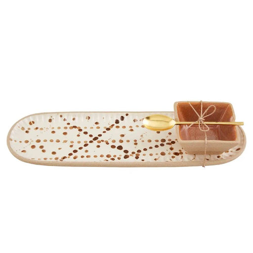Mud Pie Splatter Stoneware Dip & Tray Set HOME & GIFTS - Tabletop + Kitchen - Serveware & Utensils Mud Pie