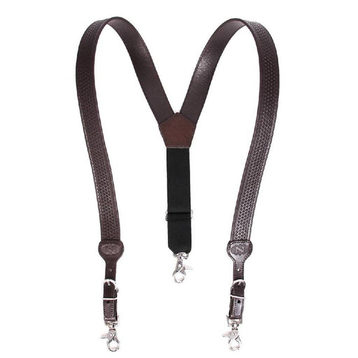 Nocona Basketweave Suspender - Chocolate MEN - Accessories - Belts & Suspenders M&F Western Products