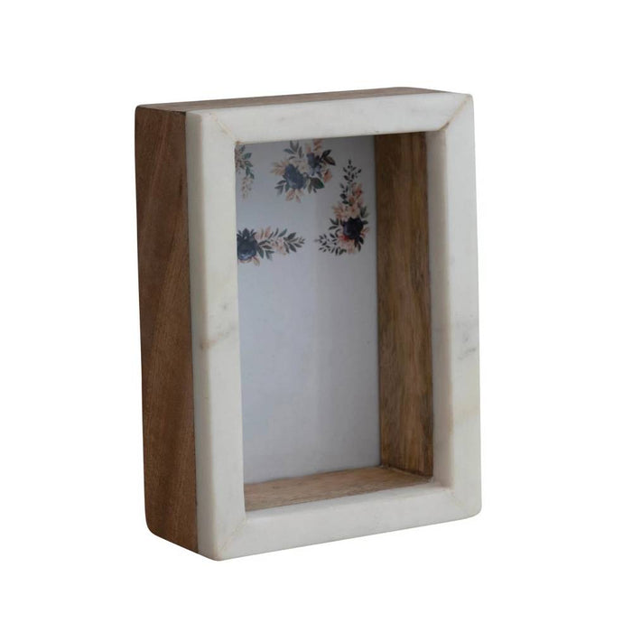 Marble & Mango Wood Shadow Box Frame - 4"x6" HOME & GIFTS - Home Decor - Decorative Accents Creative Co-Op