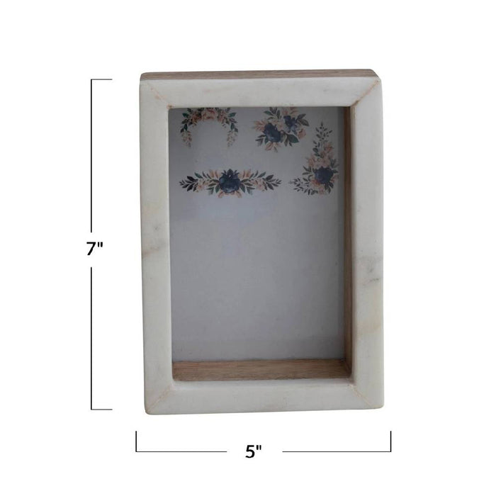 Marble & Mango Wood Shadow Box Frame - 4"x6" HOME & GIFTS - Home Decor - Decorative Accents Creative Co-Op