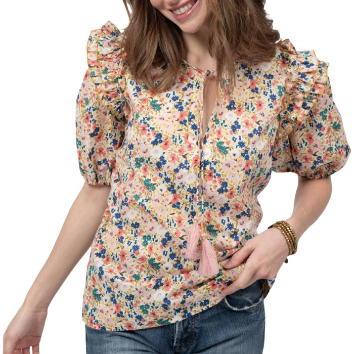 * Ivy Jane Floral Ruffled Blouse - FINAL SALE WOMEN - Clothing - Tops - Short Sleeved Ivy Jane