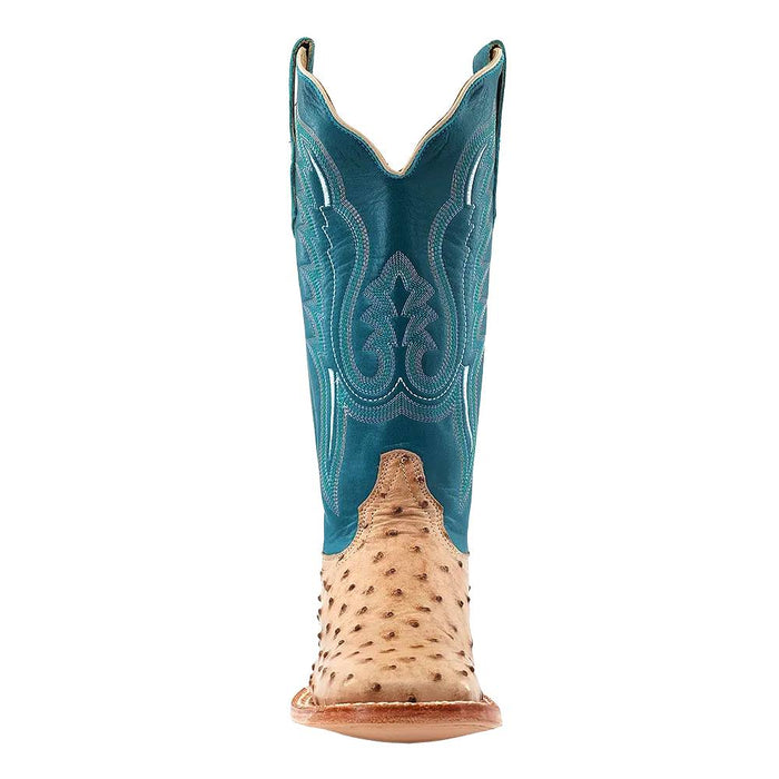 R. Watson Women's Sand Bruciato Full Quill Ostrich Square Toe Boot WOMEN - Footwear - Boots - Exotic Boots R Watson
