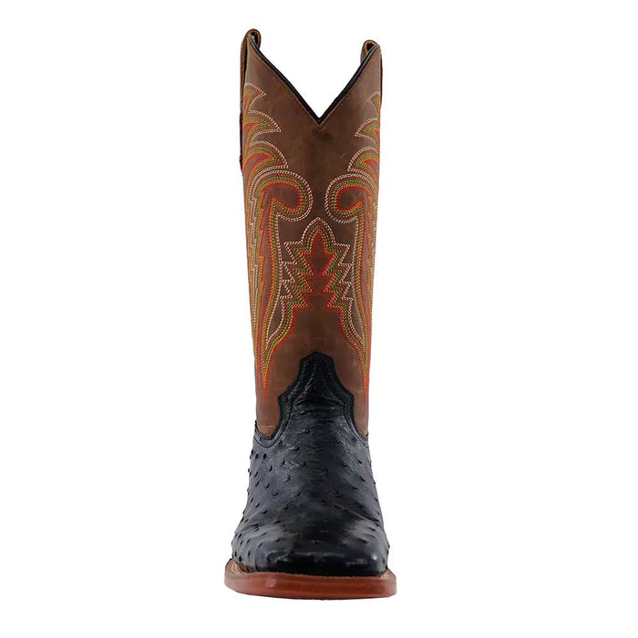 R. Watson Men's Black Full Quill Ostrich Square Toe Boot MEN - Footwear - Exotic Western Boots R Watson