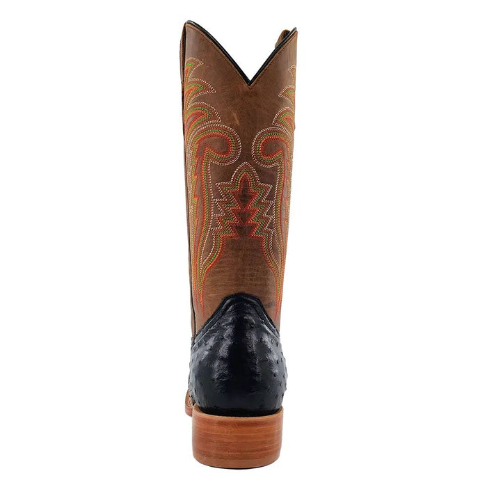 R. Watson Men's Black Full Quill Ostrich Square Toe Boot MEN - Footwear - Exotic Western Boots R Watson