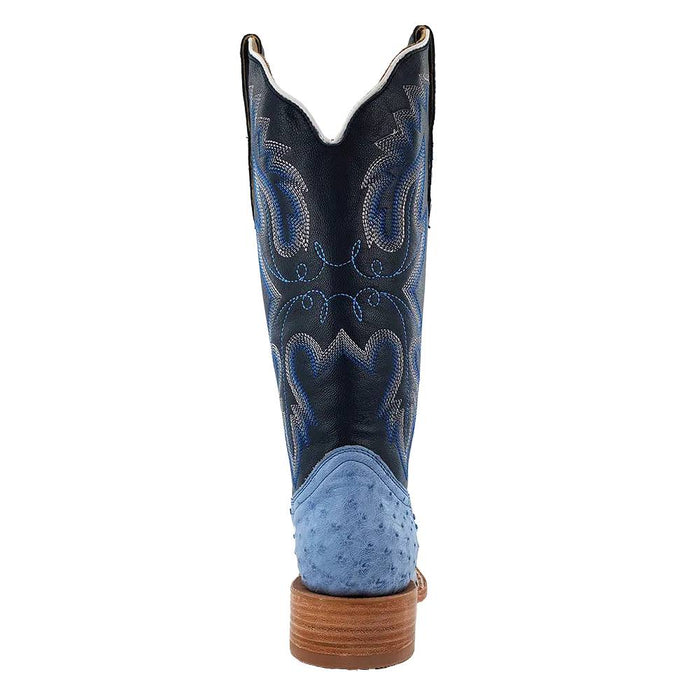 R. Watson Women's Denim Bruciato Full Quill Ostrich Square Toe Boot WOMEN - Footwear - Boots - Exotic Boots R Watson