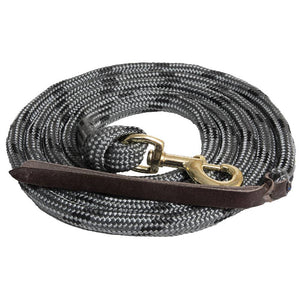 Poly Cowboy Lead Rope Tack - Halters & Leads - Leads Mustang Grey/Black  