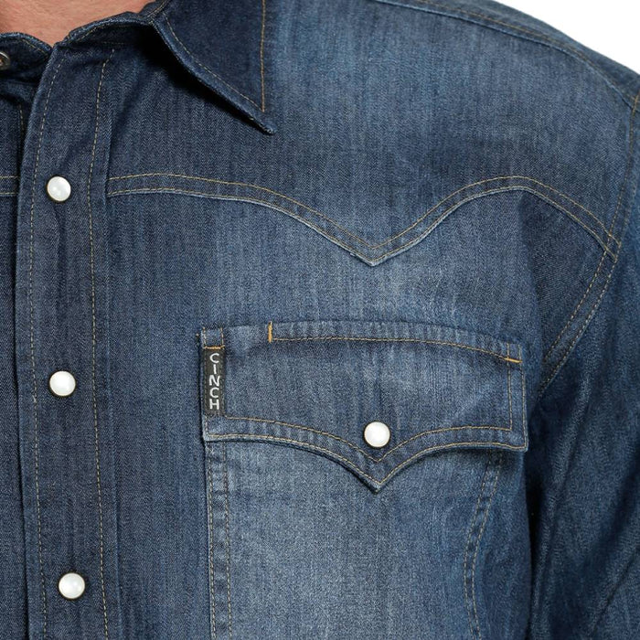 Cinch Men's Western Denim Shirt MEN - Clothing - Shirts - Long Sleeve Cinch