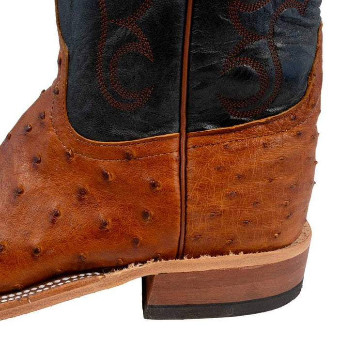 Anderson Bean Men's Cognac Rustic Full Quill Ostrich Boot - Teskey's Exclusive MEN - Footwear - Exotic Western Boots Anderson Bean Boot Co.