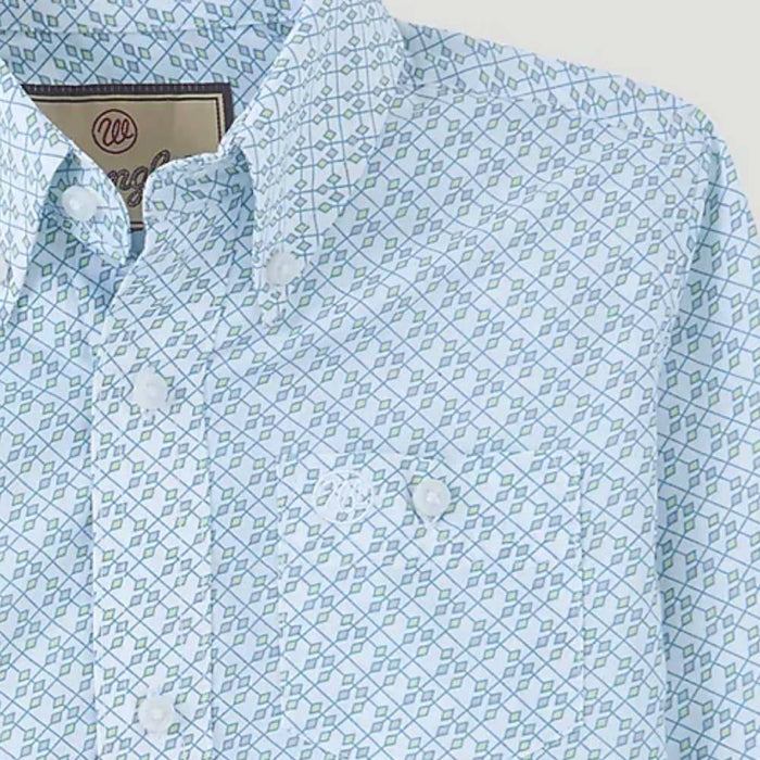 * Wrangler Boy's Diamond Print Shirt - FINAL SALE KIDS - Boys - Clothing - Shirts - Long Sleeve Shirts Wrangler