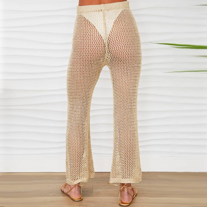 * Italian Viscose Metallic Crochet Mid Rise Pant - FINAL SALE WOMEN - Clothing - Pants & Leggings Milio Milano