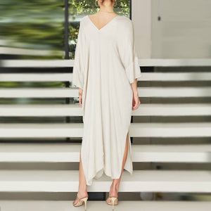 Italian Viscose V-Neck Maxi Dress WOMEN - Clothing - Dresses Milio Milano   