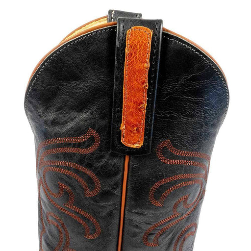 Anderson Bean Men's Cognac Rustic Full Quill Ostrich Boot - Teskey's Exclusive MEN - Footwear - Exotic Western Boots Anderson Bean Boot Co.