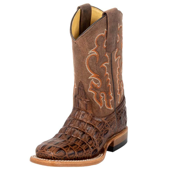 Horse Power Kid's Chocolate Crocodile Print Boot KIDS - Footwear - Boots Anderson Bean Boot Co.